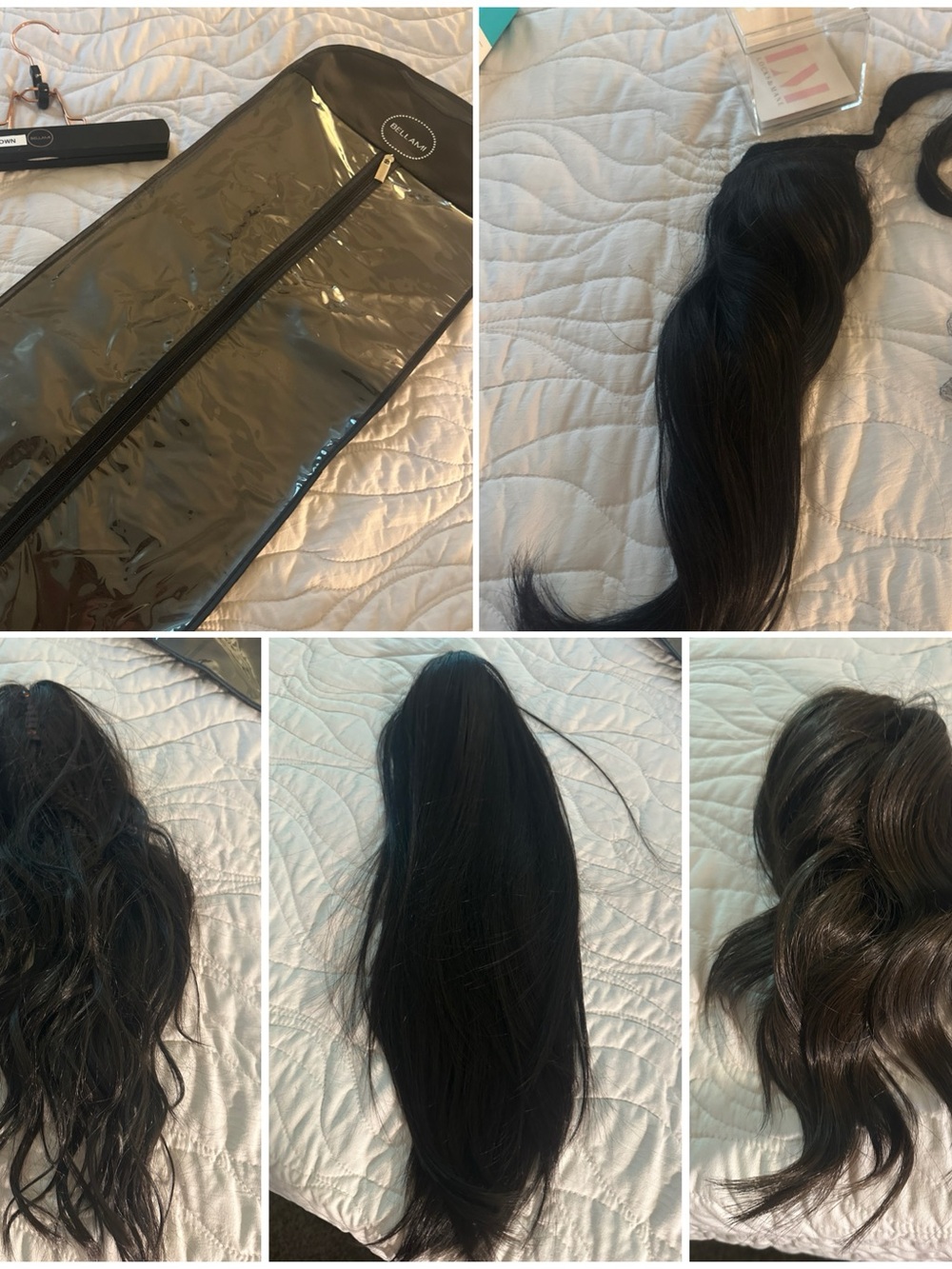 BELLAMI Black Clip-In Ponytail Extension - Long Sleek & Wavy Options